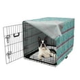 thumbnail image 5 of Owl Print Dog Crate Cover, Horizontally Designed Pattern of Stacked Books on Shelves and Stars, Easy to Use Pet Kennel Cover Small Dogs Puppies Kittens, 7 Sizes, Seafoam and Multicolor, by Ambesonne, 5 of 6