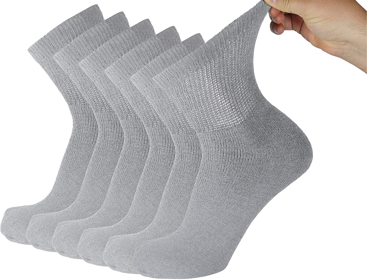 2-12 Pairs Premium Women’s Colorful Soft Breathable Cotton Ankle Socks, Non-Binding & Comfort Diabetic Socks (Fits Shoe Size 6-10) (Gray, 12 Pack)