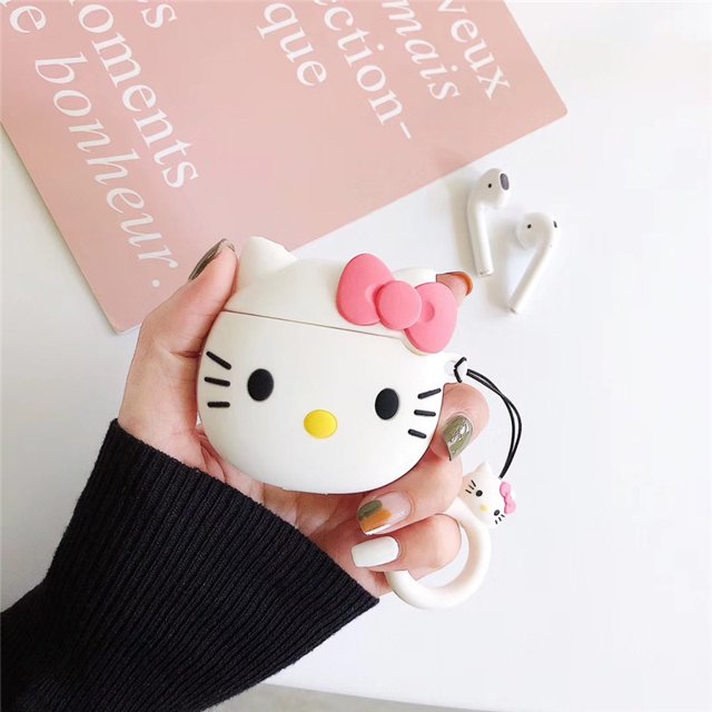 Funda hello kitty kt cat para Airpods 1/2 pro max, funda protectora de silicona para auriculares Apple, inalámbrica y Bluetooth