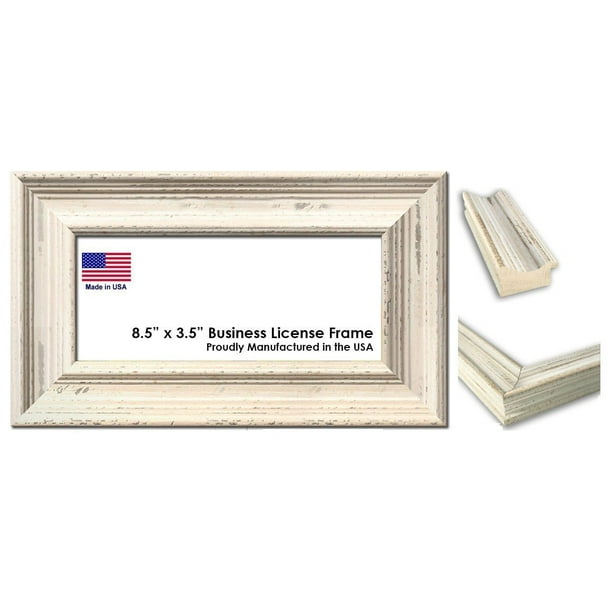 8.5 x 11 Inch Professional Business License Frame Weathered White
