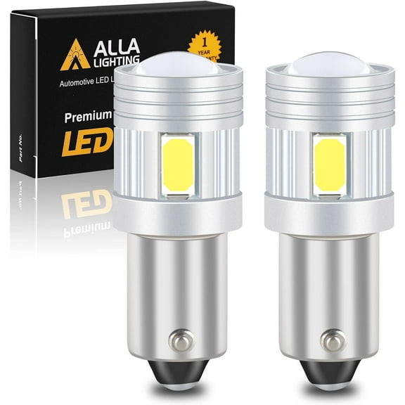 Alla Lighting BA9S Super Bright BA9 53 57 1895 64111 LED Bulb 6000K White High Power 5730-SMD LED Lights Bulbs for Side Door Courtesy Lights,Map Dome Lights Lamps Replacement