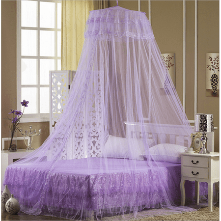 Bed Canopy For Girls Purple Multi - color Insect Fly/Mosquitoes Princess Bed Canopy Netting Curtain Dome Mosquito Home Decoration US ()