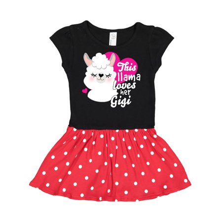 

Inktastic Valentines Day This Llama Loves Her Gigi Gift Toddler Girl Dress