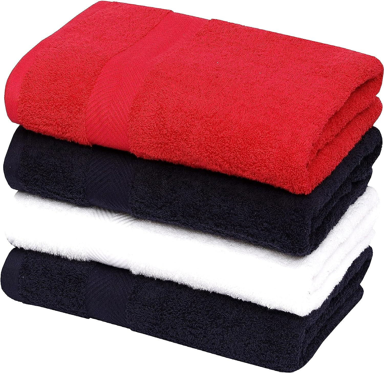 Ruvanti Bath Towels 4 Pcs (27x54 inch, Multi Color) 100 Cotton Extra