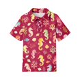 thumbnail image 3 of Domzest Girls Polo Shirt Short Sleeve Animal Print Casual Summer Top Kids Back To School Uniform Cotton Blend Button Down Collar Youth Tee Blouse Age 4-12 Elementary Fashion Outfit Red 5-6 Years, 3 of 3