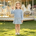 thumbnail image 2 of Mnyotv Back to School Outfits for Girls Fall Clothes Long Sleeve Sweater and Mini Plaid Skirts Size 5-6Years, 2 of 6
