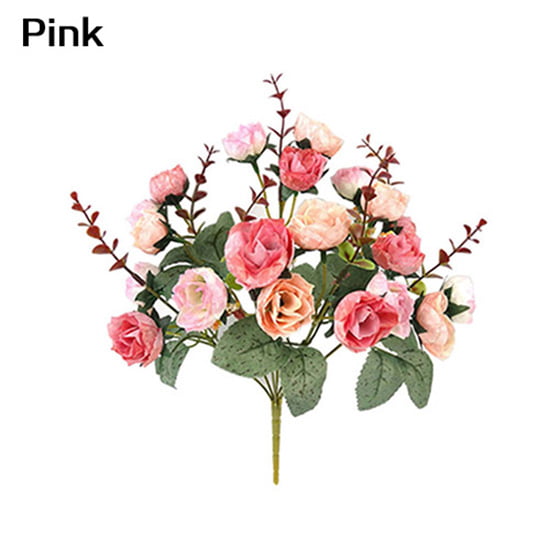 21pcs Artificial Rose Flowers Fake Flower Bouquet for Wedding Party Home Decor 