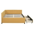 thumbnail image 6 of Bellemave Full Size Daybed with Storage, Linen Upholstered Daybed Platform Bed with 2 Drawers, Sofa Bed Full Size for Bedroom Guest Room Living Room(Yellow), 6 of 7