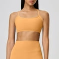 thumbnail image 5 of Xfvqtps Yoga Bras for Women Cross Back Spaghetti Strap Wireless Padded Solid Color Crop Tank Tops for Yoga Gym Fitness Orange, 5 of 6