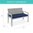 thumbnail image 7 of Best Choice Products 2-Person Outdoor Wicker Bench Garden Patio Porch Furniture w/ 700lb Capacity - Gray/Navy, 7 of 7