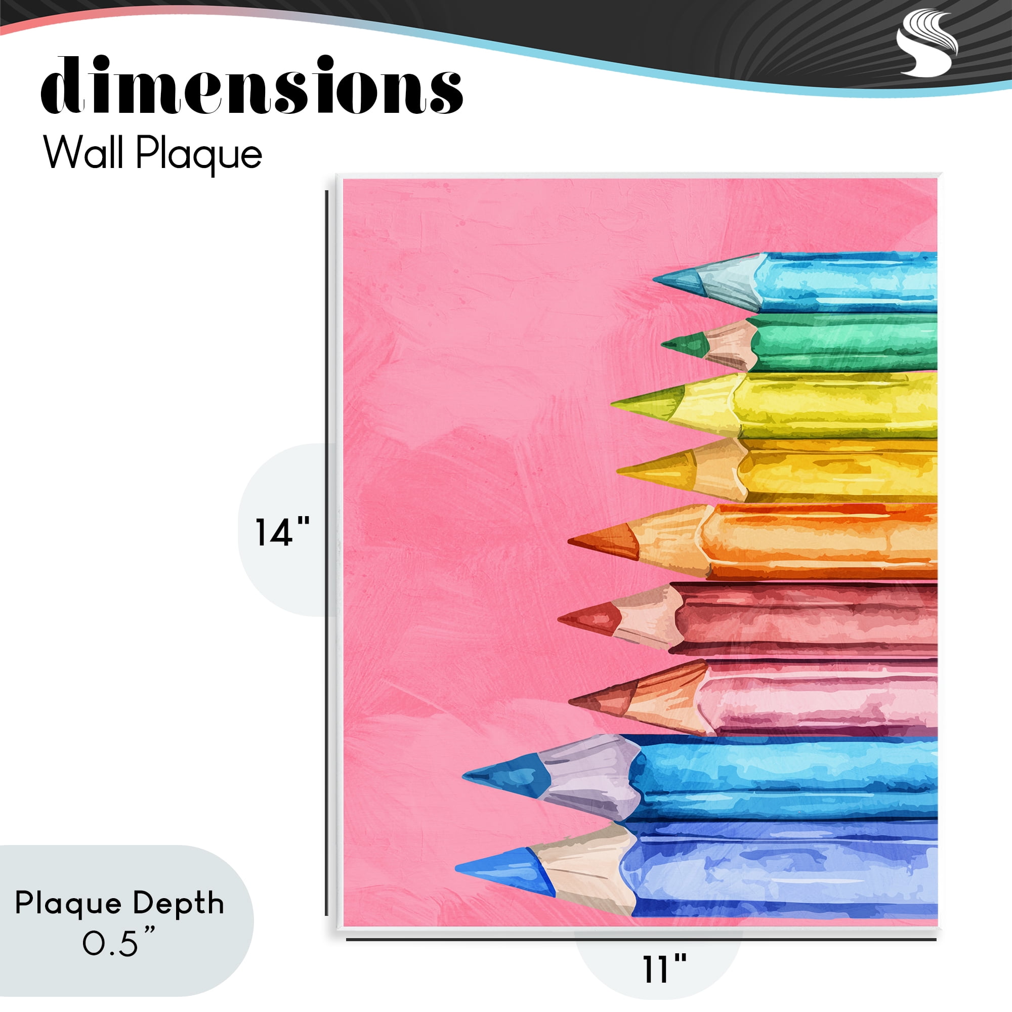 Stupell Industries Vibrant Pencils on Pink Wall Plaque Art, design by Kim Allen