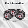 thumbnail image 5 of PAYOHTO Gothic Skulls Roses Thorns Devilish Soft Sleep Mask Comfort Pure Silk Eye Cover for Travel Office Camping, 5 of 7