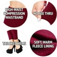 thumbnail image 6 of Satina Fleece Lined Leggings High Waist Compression Slimming Warm Opaque Tights (One Size, Burgundy), 6 of 6