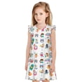 thumbnail image 1 of Vsdgher Hello Summer Chat pour Filles Chemises de Nuit Manches Courtes à Volants Robe de Nuit Pyjama pour Fête Pyjama-Moyen, 1 of 6