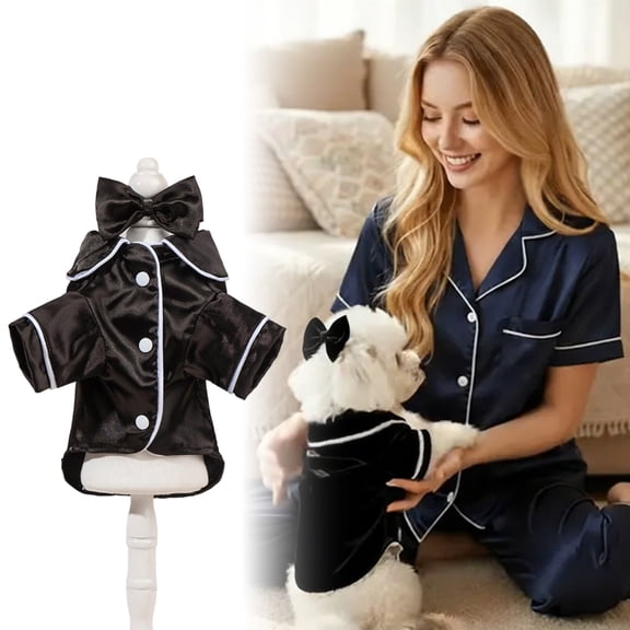 Kingtowag Pretty Pet Pajamas Black Size L, Comfortable Dog Clothing Collars Costume Head Flower, Pet Pajamas Clothes Puppy Dog Comfortable Clothing Costume Pajamas Head Flower