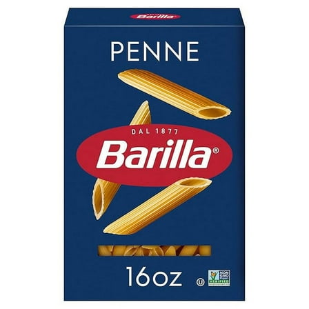 Pack of 2 Barilla Penne Pasta, 16 oz Box - Non-GMO, Made with Durum Wheat Semolina - Kosher Certified