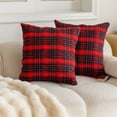 thumbnail image 5 of Outdoor Throw Pillow Covers, Cushion Case for Couch, Red White Checkered Tartan Pattern, Washable Nylon Spandex Material, 45x45cm, Hidden Zipper Closure, Soft Durable Decorative Cushion Cover, 5 of 7