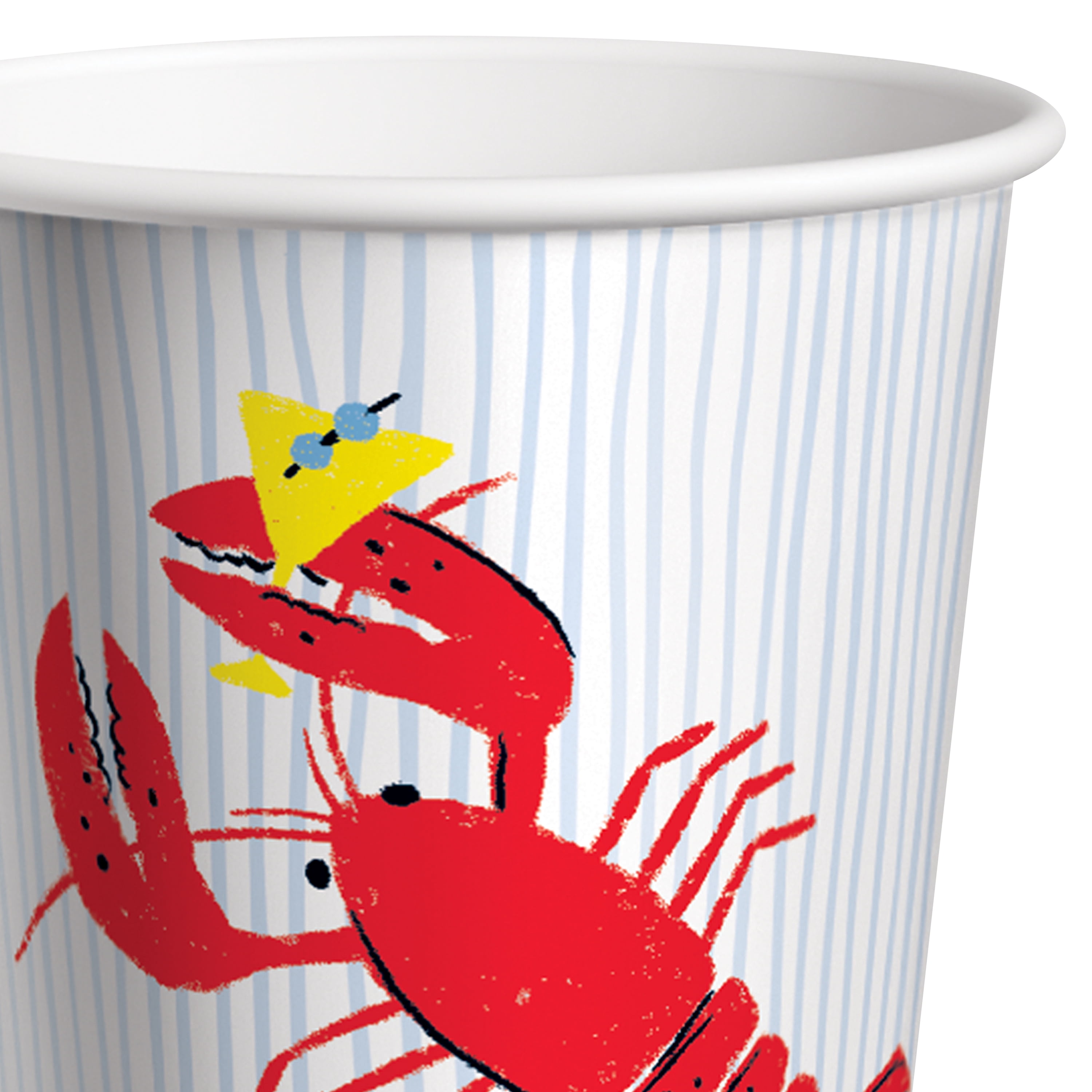 Bright Tides Bottoms Up Disposable Paper Cups, 9 oz, Multicolor, 8 Count, by Way To Celebrate