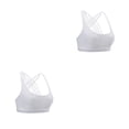 thumbnail image 1 of Jumpingount Sujetadores deportivos Elástico Gran material Fitness Sujetador Ejercicio Firmeza Ductilidad Diseño único Moda Acolchado Blanco S Blanco S 2piezas, 1 of 4