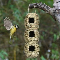 Walbest Hand-Woven Eco-Friendly Birds Cages Nest Roosting, Grass Bird Hut, Hanging Bird House, Cozy Resting Place, 100% Natural Fiber, Ideal for Birds, Provides shelter from Cold Weather