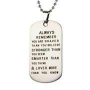 xiangDd To My Son Dog Tag Necklace Military Fathers Day Family Love Stainless Steel