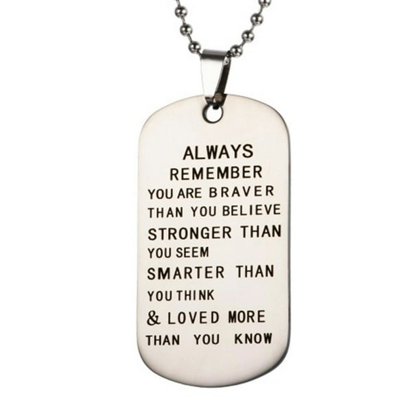 Collar para mujer, joyería para mujer, joyería para mujer, collar con placa de identificación para mi hijo, collar de acero inoxidable para el Día del Padre Militar y Familiar.