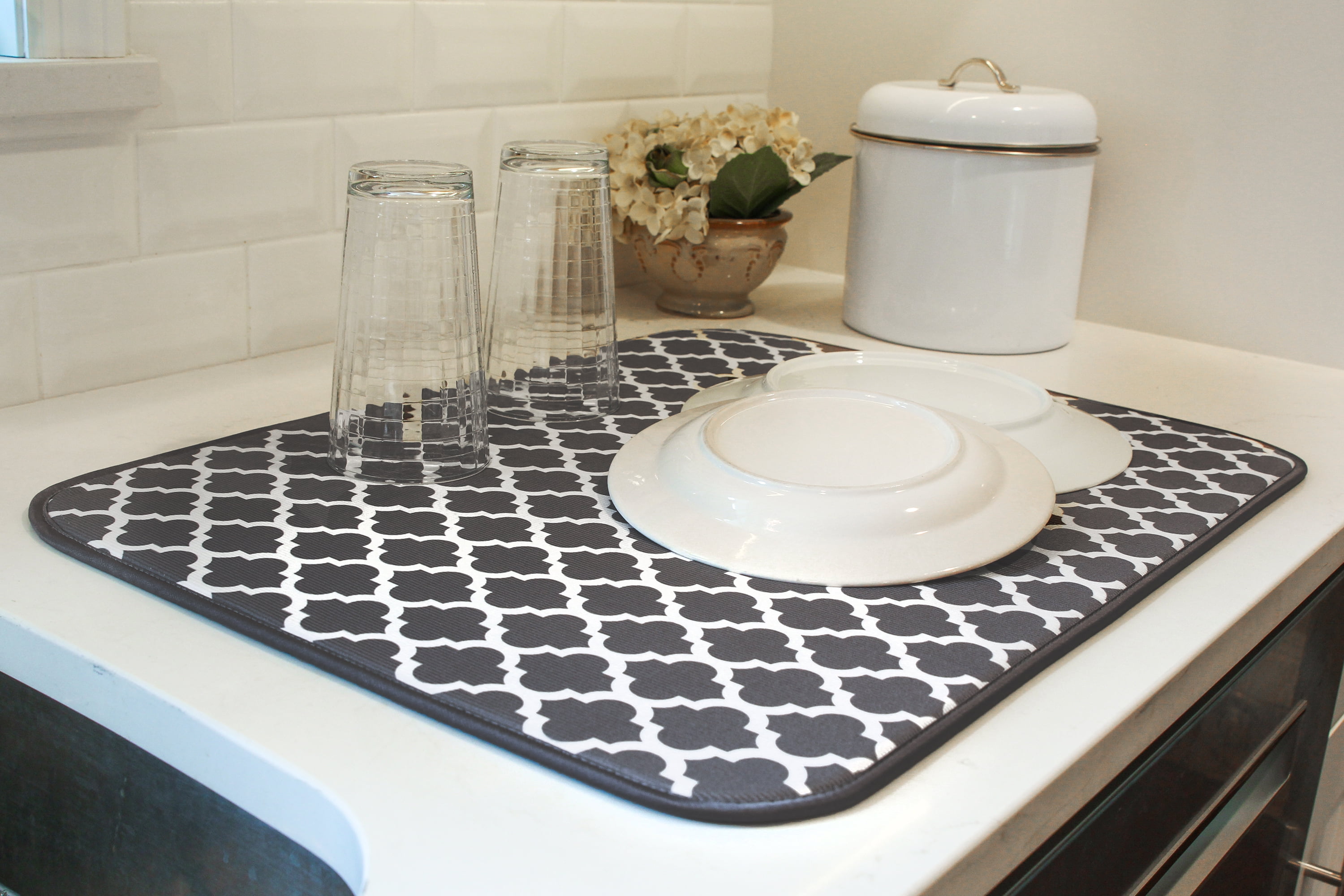 Silicone Dish Drying Mat, 2Pcs 18.5 x 8 Kitchen Drain Mat Black Deep Gray  - Yahoo Shopping