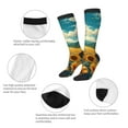 thumbnail image 3 of Balery Field Style Bicycle Young Sunflower Calcetines novedosos Calcetines deportivos Calcetines hasta la rodilla Calcetines de algodón Calcetines originales y geniales, 3 of 6