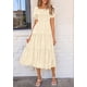 thumbnail image 5 of Vestido PRETTYGARDEN Verano 2025 Midi Beige Floral Boho XXL, 5 of 6