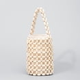 thumbnail image 1 of Xiao Hua Bolso de hombro tejido para mujer, bolso de mano y neceser, elegante bolso de playa de verano, 12 x 12 x 17 cm (blanco), 1 of 4
