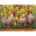 thumbnail image 2 of Matcham, Marcia 24x19 Black Ornate Wood Framed with Double Matting Museum Art Print Titled - Roosters en Place II, 2 of 4