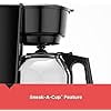 BLACK+DECKER 12-Cup Coffee Maker with Easy On/Off Switch, Easy Pour, Non-Drip Carafe with Removable Filter Basket, Vortex Technology, Black