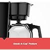 BLACK+DECKER 12-Cup Coffee Maker with Easy On/Off Switch, Easy Pour, Non-Drip Carafe with Removable Filter Basket, Vortex Technology, Black