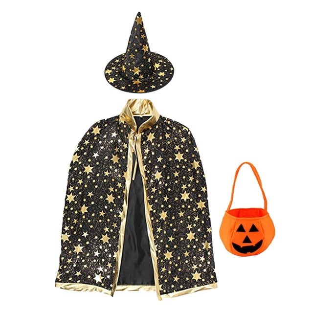 BELOVING Cape de Sorcier Robe de Sorcière pour Carnaval Anniversaire Fête Fournitures Noir