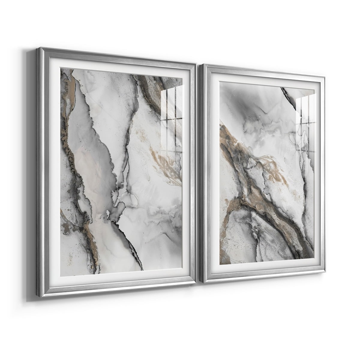 Wexford Home Abstract Ink Fantasy I Premium Framed Print, 22.5" x 30.5" - Ready to Hang, Silver (Set of 2)