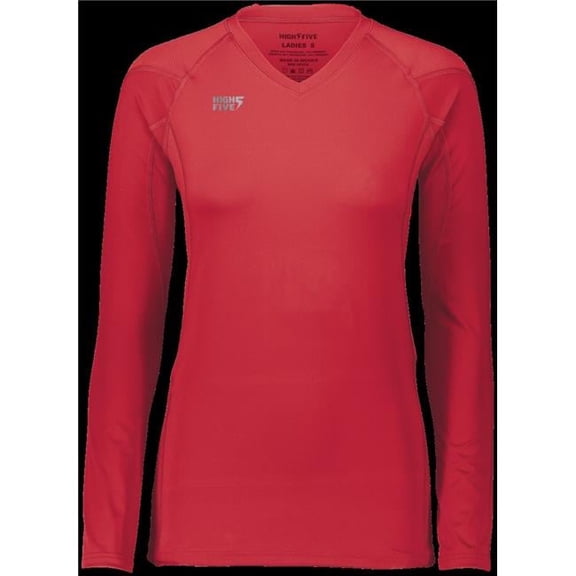 Ladies Truhit Long Sleeve Jersey, Scarlet - Medium