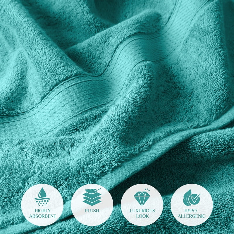 Superior 800 GSM Egyptian Cotton 10-Piece Towel Set, Soft Ultra Absorbent Towels, Forest Green