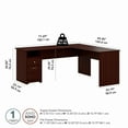 thumbnail image 6 of Bush Furniture Cabot 72" L Shaped Desk with Storage, Harvest Cherry, 6 of 7