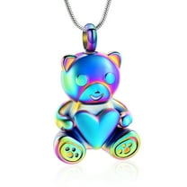 Bear Urn Necklace for Ashes for Pet Cremaiton Jewelry Memorial Keepsake Pendant for Women Men Ash Holder