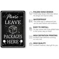 thumbnail image 2 of Please Leave Packages Here Metal Tin Sign Package Delivery Sign Package Delivery Decor for Front Door House Home Indoor/outdoor Use 8x12 Inches, 2 of 6