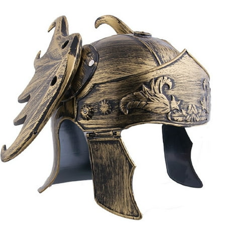 Roman Gladiator Helmet with Dragon Wings Costume, Bronze, One