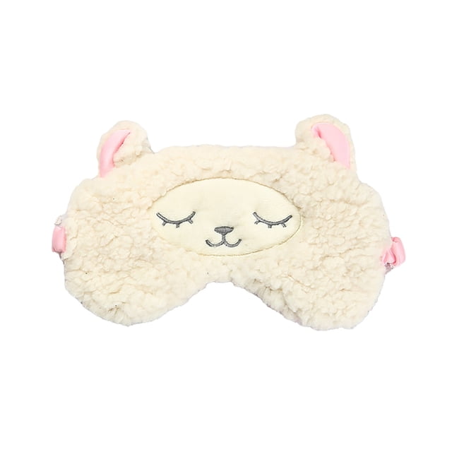 XASZHN Lamb Design Sleeping Eye Mask with Darkening Light Blocking White_003 One Size