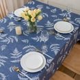 thumbnail image 5 of Vinyl Tablecloth with Flannel Backed Waterproof Oil-Proof PVC Table Cloth Stain-Resistant Wipeable Easy Care Table Cover for Indoor and Outdoor (Blue Pattern 2, 60 x 84 Inch Rectangle), 5 of 6