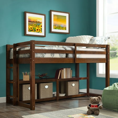 Better Homes and Gardens Greer Loft Storage Bed with Spacious Storage Shelves, Multiple (Best Loft For 3 Wood)