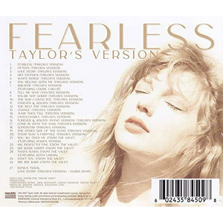 TAYLOR SWIFT - FEARLESS [INTERNATIONAL] NEW CD 602517952980