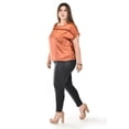 thumbnail image 3 of Blusa satinada Roman Fashion con encanje Talla Extra Cafe 42, 3 of 6