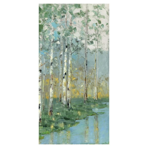 Masterpiece Art Gallery Birch Reflections by Lake III by Sally Swatland Canvas Art Print 17" x 34"