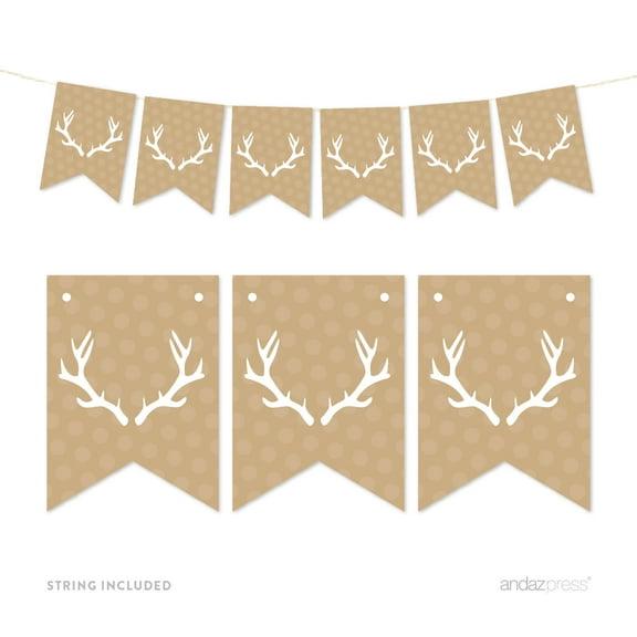 Pennant Party Banner Tan Deer Antlers