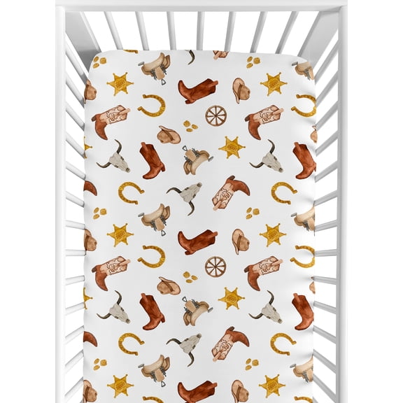 Sweet Jojo Designs Wild West Cowboy Boy Fitted Crib Sheet - Lone Star Print