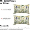 thumbnail image 5 of Spring Floral Lumbar Pillow Covers 12x20 Set of 2 White Purple Hyacinth Daffodils Green Botanical Print Vintage Rectangle Decorative Throw Pillow Cases Outdoor Farmhouse Decor for Sofa Couch Bed, 5 of 6